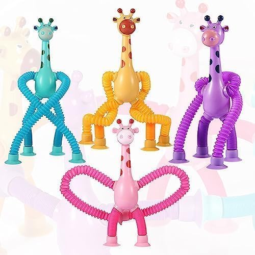 Mr.Variya Telescopic Suction Cup Giraffe and Robot Toy, Shape Changing Telescopic Tube Fidget Toys, Pop Tubes, Fidget Tubes Sensory Toys for Girls Boys (Multicolor) (Pake of- 4, Giraffe) (B0CPY8SL1F) Amazon Price History, Amazon Price Tracker