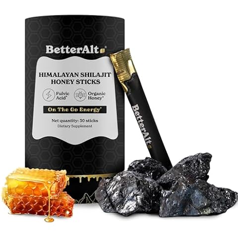 Better Alt Pure Himalayan Shilajit Sticks with Organic Honey, Saffron | Easy to Consume Shilajit| 30 Sticks for Energy Boost & Immune Support, 85+ Trace Minerals, 75%+ Fulvic Acid Cover