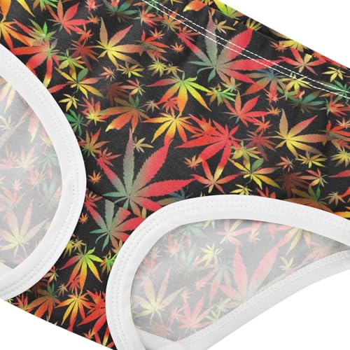 Joisal Cotton Toddlers Underwear Floral Gradient Orange Leaves Black Panties for Girl Durable Briefs Underpants 2t4