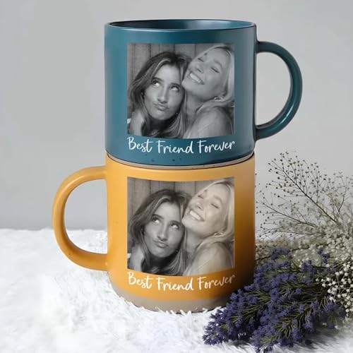 Taza de cerámica personalizada con foto para mejores amigas miniatura 3