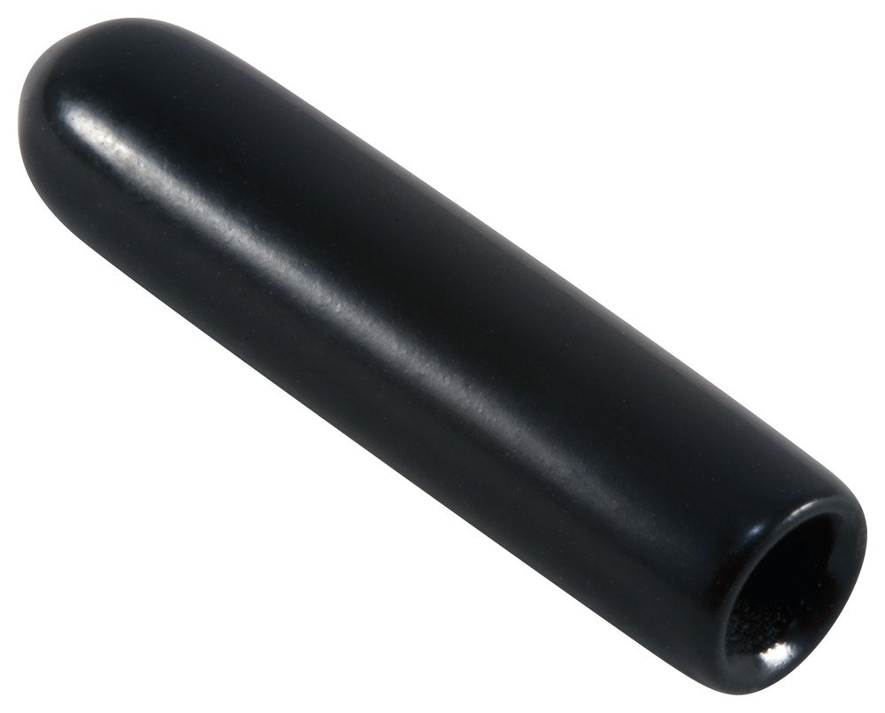 Capuchons ronds plastique noir VC-187-24 de 0,5 cm embouts vinyle longs 3,8 cm