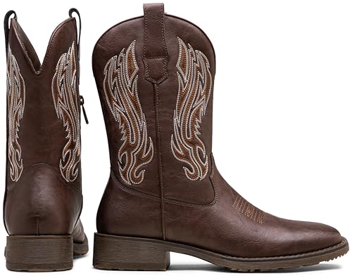 Jousen Cowboy Boots for Men Embroidery Western Boots Durable Square Toe Mens Boot4