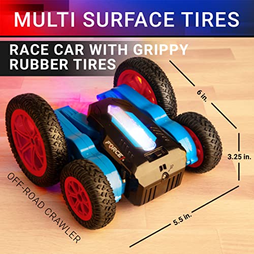 image for Force1 Tornado Red LED Remote Control Car for Kids - Double Sided Fast