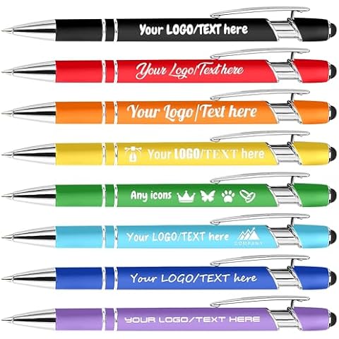 Personalised Metal Ballpoint Pens with Stylus Cover