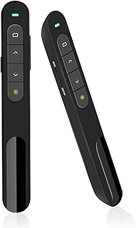 Wireless Presenter, 2.4GHz USB Control Presentation Clicker PPT PowerPoint Remote for Mac, Keynote, Laptop, Google Slides - Support Hyperlink and Volume Control