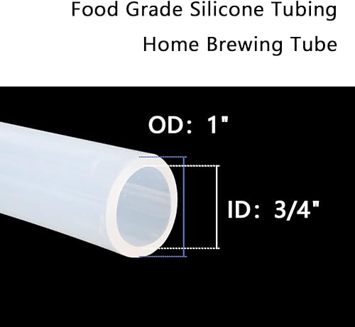 Miniatura 2 de Eoiips Tubo de silicona pura de 34 pulgadas de diámetro interior, 34 pulgadas de diámetro interior x 1 pulgada de diámetro exterior de grado