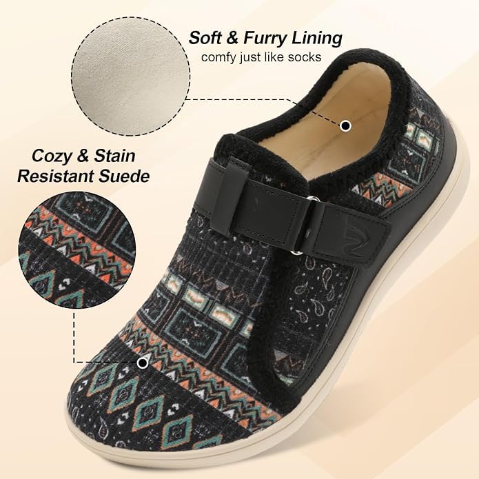 Image of Spesoul Wide Womens Slippers Adjustable House Shoes Indoor Outdoor Barefoot Slippers Cozy Walking Shoe Swollen Edema Diabetic Shoes 7 Wide