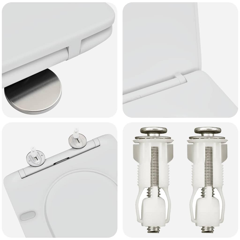 Sedile WC bianco 47 x 36 x 3,4 cm Duroplast design moderno minimalista per bagno