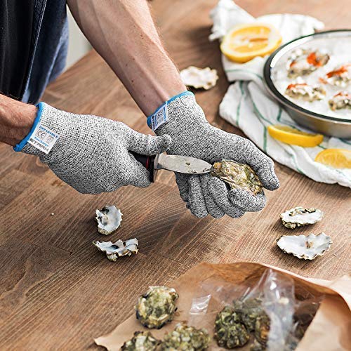 Stark Safe Cut Resistant Gloves Food Grade Level 5 Protection (En388), Safety Kitchen Cutting Gloves For Oyster Shucking, Meat, Fish Fillet Processing, Mandolin Slicing, Wood Carving (Large, Pair) #TOP6