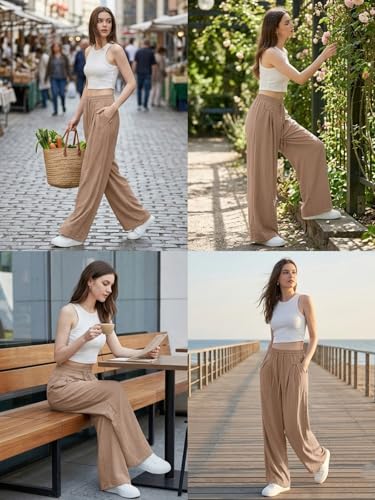 Image of GRECIILOOKS High Waist Polycotton Trousers for Women - Flared Parachute Pants with Side Pockets | Casual Travel Cargo Pants (Available in Plus Size and Value Pack)