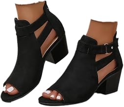 Générique Sandals Woman Ankle Boots For Women Vintage Cowboy Boots Warm Waterproof Comfortable Laceless Winter Shoes Outdoor Boots Woman Mid Work Boots