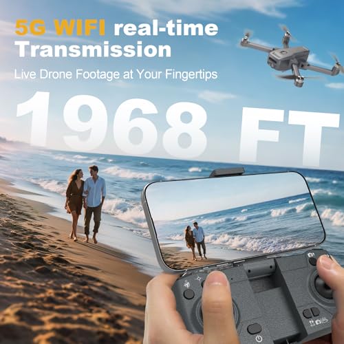 Drohne GPS Professional mit 4K Kamera Adult,Follow Me RC Drohnes GPS Auto Return Home,Drohne Beginner Lange Flugzeit Bürstenlose im Kreisflug,Alarm Bei Niedrigem Batteriestand,Unter 249g