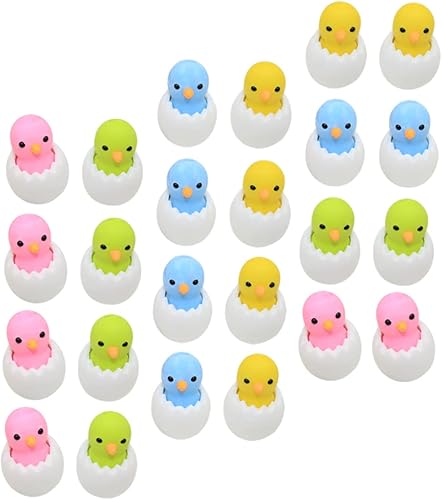 MAGICLULU 24 borradores de dibujos animados en forma de pollito para premios de aula, adorables suministros escolares, borradores decorativos de