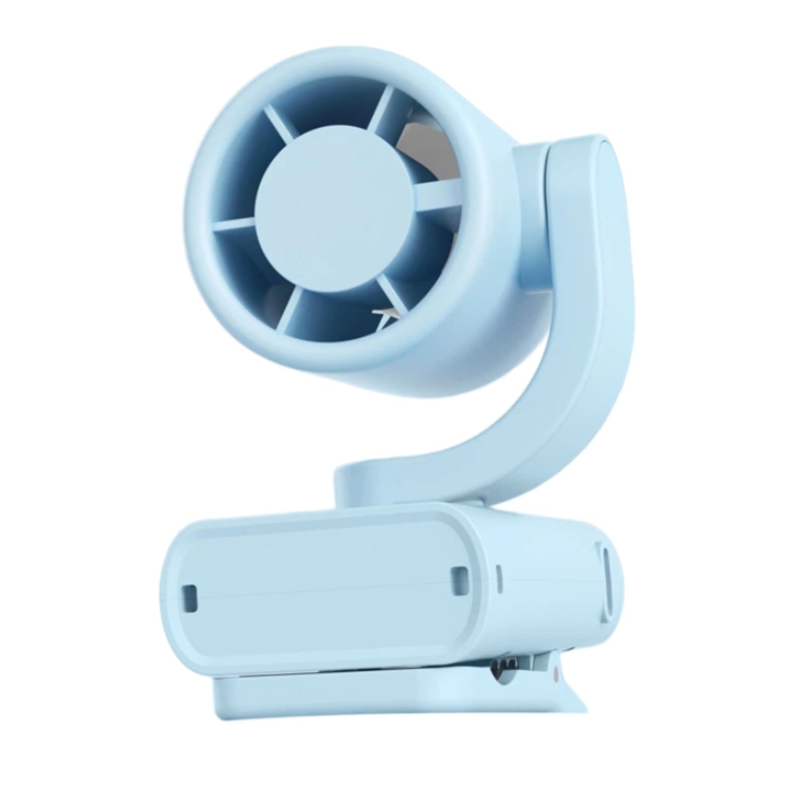 Ventilador de clip recargable con pantalla de batería digital y velocidades ajustables