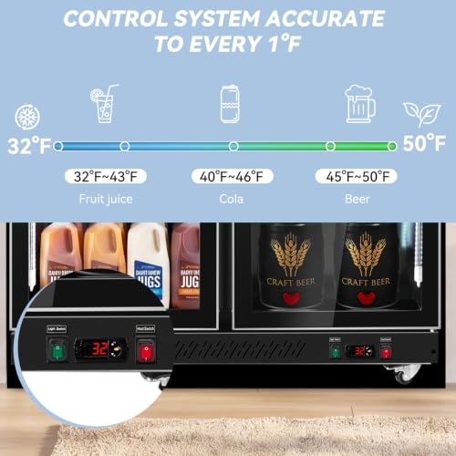 Image of Tylza 2 Glass Door Beverage Display Refrigerator 1300 Can Black