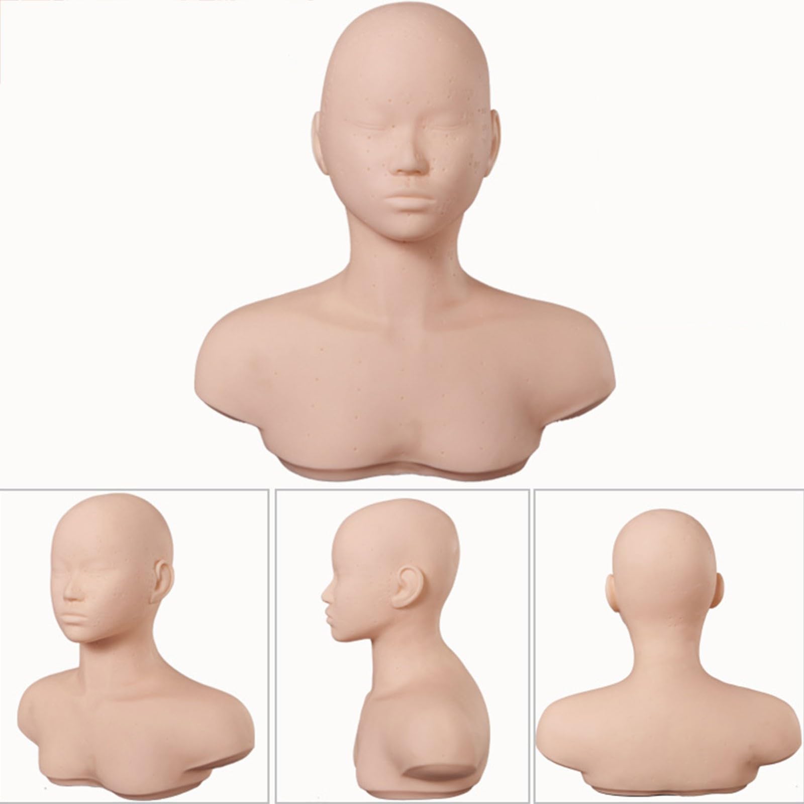 Głowa do ćwiczeń, manekin, lalka kosmetyczna, twarz, model głowy do peruki, salonu, fryzjera, masażu, makijażu (A)