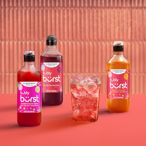 Image of SodaStream Bubly Burst Variety Pack, New Pour Bottle Drink Mix (440ml, Pack of 3)