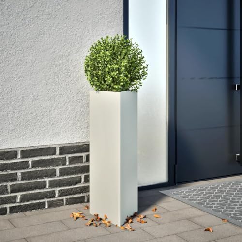 Gecheer Jardineras Triangulares 2 uds Acero Negro 30x26x75 cm,Jardinera Exterior para Jardín Balcón o Patio,Jardinera Exterior para Jardín Balcón o Patio,TPY-2