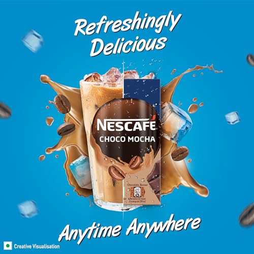 Image of Nescafe Ready to Drink Choco Mocha Cold Coffee - Flavoured Liquid Milk, 180ml Tetra Pack.
