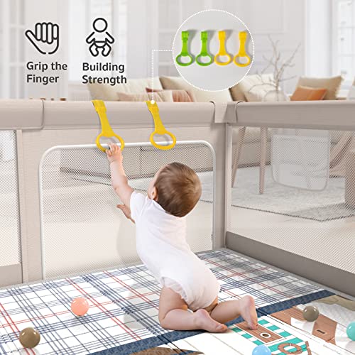 Uanlauo Baby Playpen With Mat, 59X59Inch Playpen For Babies And Toddlers, Extra Large Baby Playpen,Kids Play Pen,Baby Fence,Big Playpen For Infants With Gate,Playard For Baby #TOP5