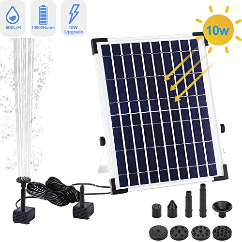 AITOCO Solar Fountain Pump,Solar Fountain Solar Birdbath Fountain 10W Solar Panel Kit Water Fountain Pump for Pool Pond Garden Aquarium Bird Bath, Fish Tank, Solar Aerator Pump