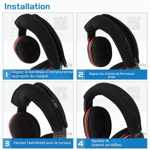Housse de Bandeau Geekria Compatible avec Turtle Beach Elite Pro, Ear Force Stealth 600, Stealth 700, pièce de Rechange/réparation, Installation DIY Facile – vue 5