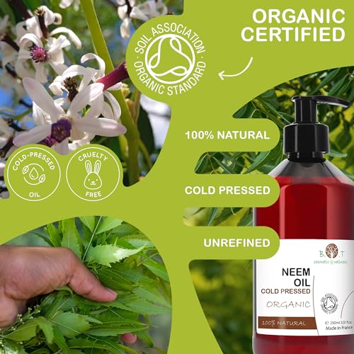 Organisches Neemöl - 100% Rein und Natürlich für Gartenarbeit, Tierpflege und Haut - Insektenschutzmittel, Aknebehandlung und Mehr - Kaltgepresst - 100 ml