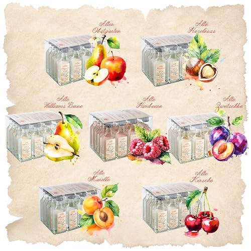 Alte Kirsche Obstbrand - 20 x 20 mL Exquisiter und milder Schnaps, im Holzfass gelagert, 41% - Entdecken Sie den Premium-Genuss der ALTE Linie aus Deutschland!