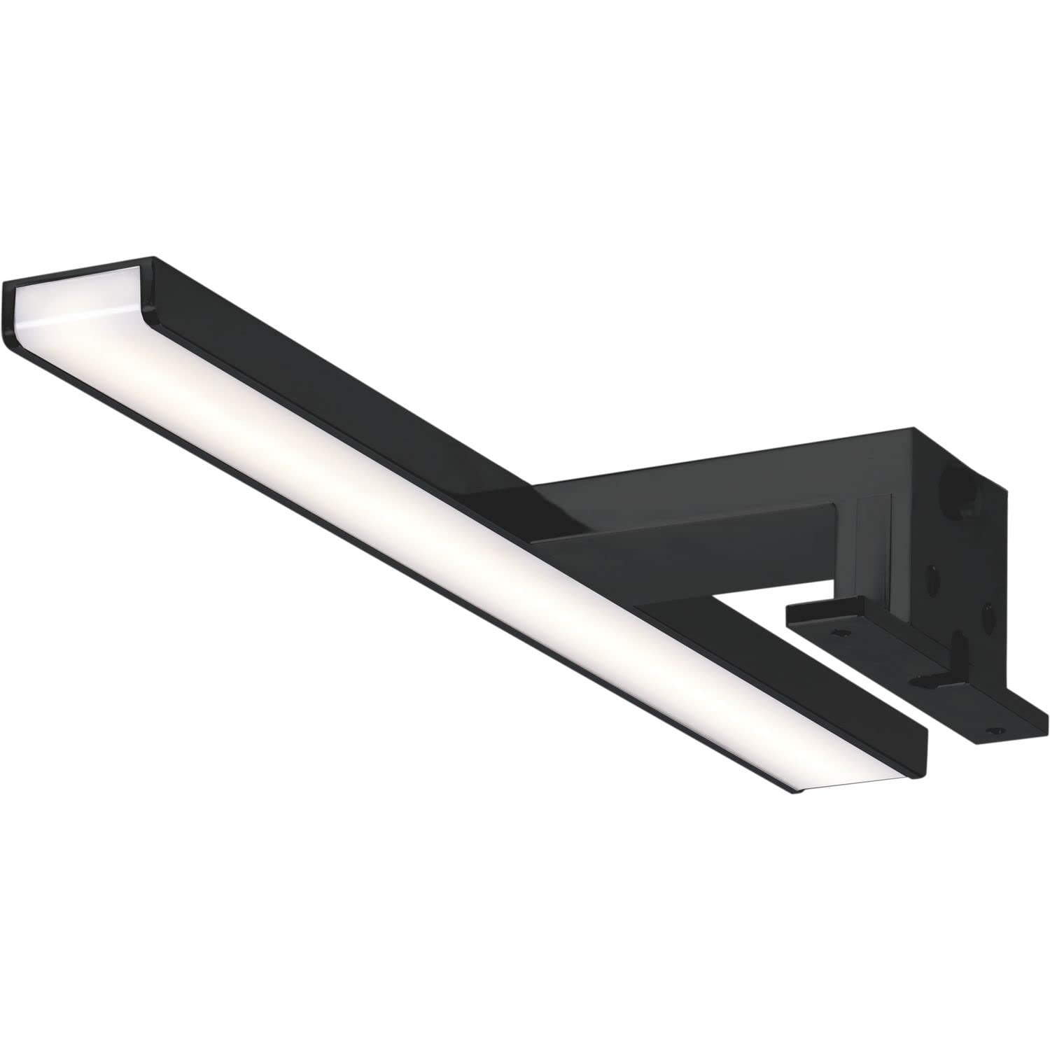 Domus Line LED Spiegelleuchte 50cm Aalto Led Spiegel Beleuchtung für Badezimmer Spiegelschrank, Spiegellampe mit Netzgerät, 3000K warmweiß 8 Watt, schwarz matt 230V