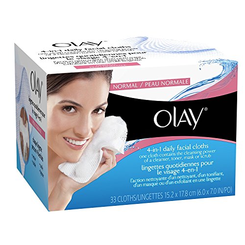 OLAY Daily Facial Hydrating Cleansing Cloths with Grapeseed Extract, Makeup Remover 33 ea (Pack of 7)