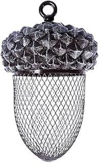 Unibos Acorn Bird Feeder - Outdoor Mounted Mixed Nuts Feeding Station for Wild Birds - Hanging Decoration or Ornament for Garden and Lawn - Heavy-Duty Squirrel-Proof Metal Mesh Nut or Seed Holder