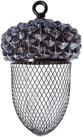 Unibos Acorn Bird Feeder - Outdoor Mounted Mixed Nuts Feeding Station for Wild Birds - Hanging Decoration or Ornament for Garden and Lawn - Heavy-Duty Squirrel-Proof Metal Mesh Nut or Seed Holder