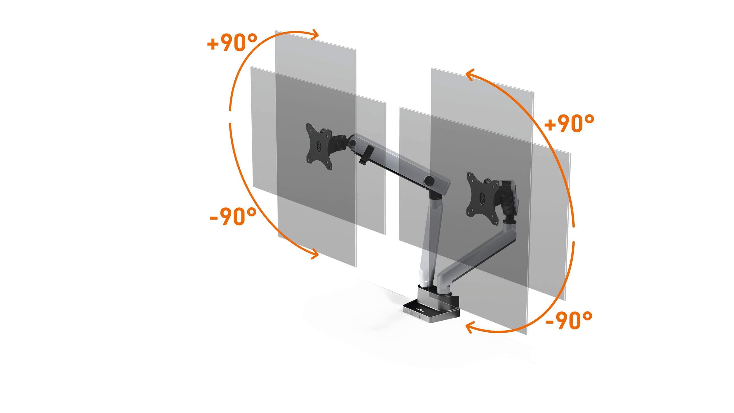 Durable Select Plus Soporte para 2 Monitores, VESA 75/100, Plata, 509723