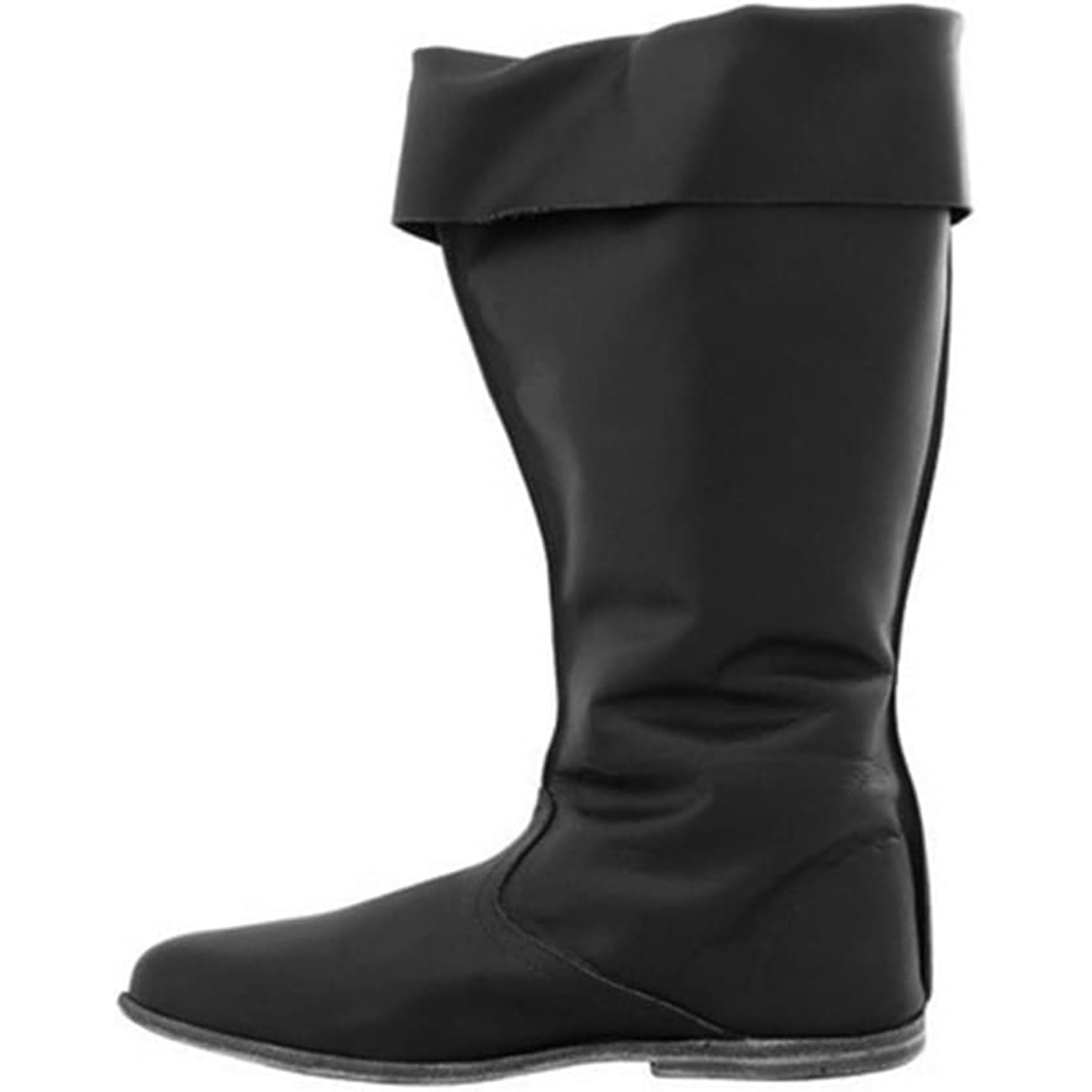DJFOG Męskie średniowieczne buty rycerskie vintage rycerz piracki wysokie buty ze skóry PU, kowbojskie buty, Halloween, akcesoria do kostiumu cosplay