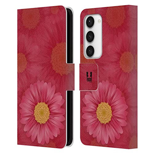 Étui en cuir Galaxy S23 5G raffiné au design Magenta Marguerite
