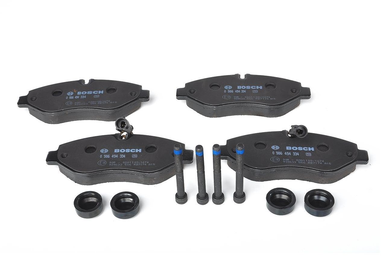 Bosch BP1224 - Pastiglie Freni Auto, Delantero - Calidad Bosch - Reducción de Ruido y Polvo - Certificación ECE-R90 - Sin Cobre - 1 Juego de 4 Pastillas - Con Accesorios