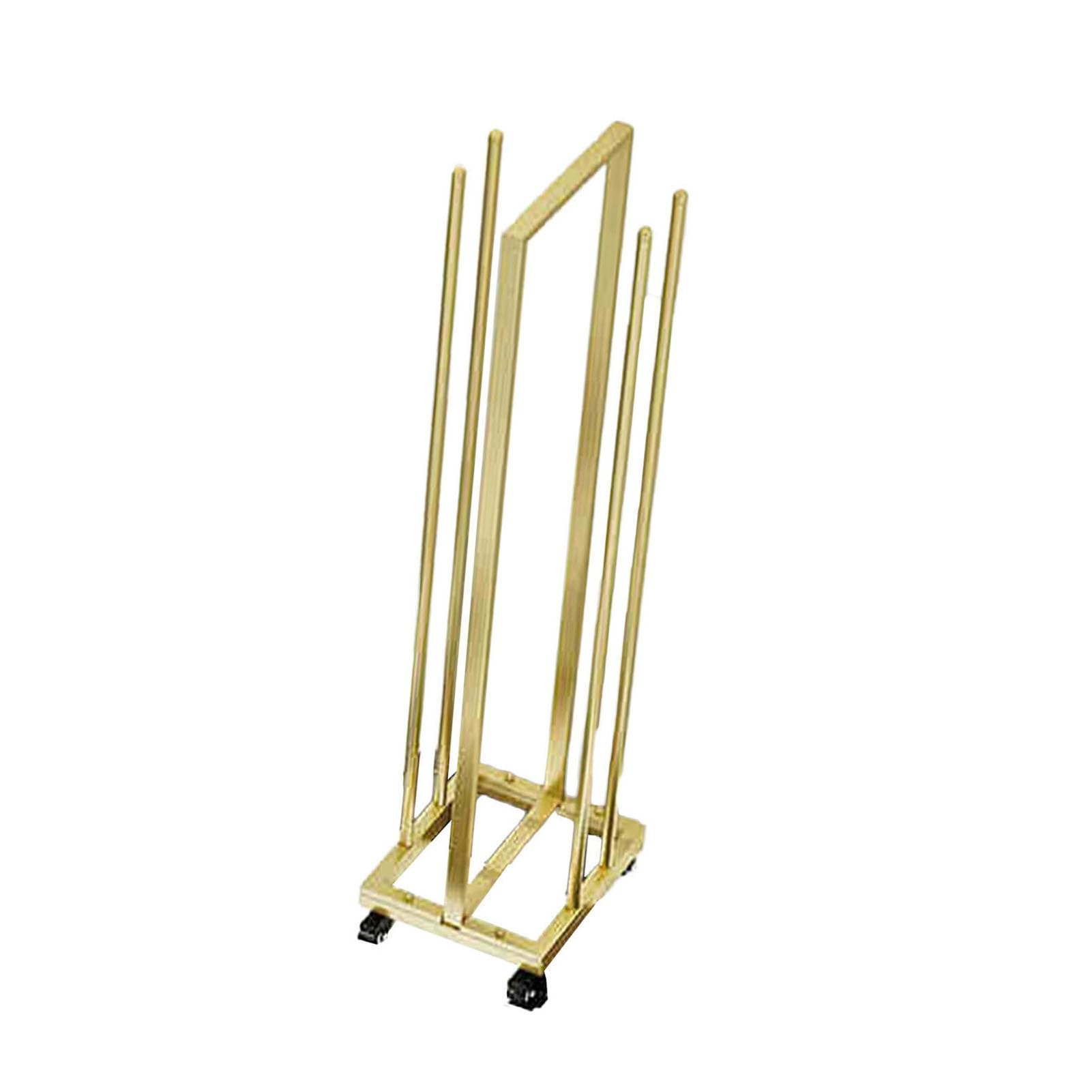 BHGFYXBS Hanger Organizer Stacker With Swivel Caster, Clothes Hanger Holder For Closet, Laundry, Retail Store,Gold-127x30x35cm