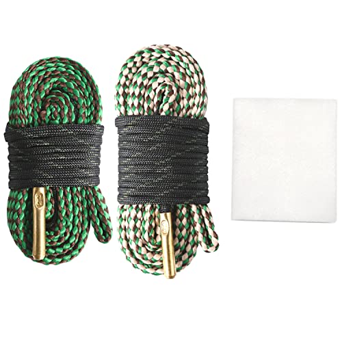 EAmber Bore Cleaner Snake Cleaner Gun Cleaning Kit Supplies Caliber Rifle Pistol Shotgun Barrel Brush for 9mm 5.56 7.62 12 GA,2 Pcs(.44-.45 Cal) (22-.223 Cal & 5.56mm + 30-.308 Cal.300.303 & 7.62mm)