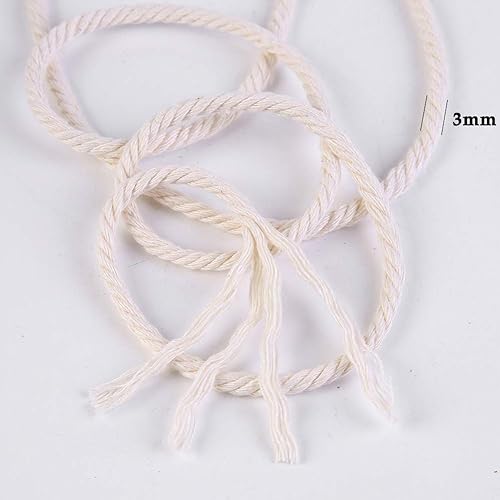 Miniatura 3 de Cordón de macramé de 0.118 pulgadas x 109 yardas, cuerda de algodón 100% natural para suministros de macramé hechos a mano, colgar en la pared
