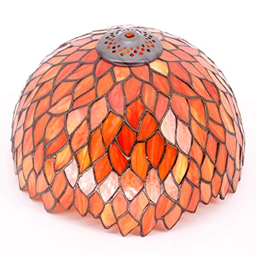 Image of WERFACTORY Tiffany Lamp Bedside Stained Glass Table Lamp 18 Inch Tall