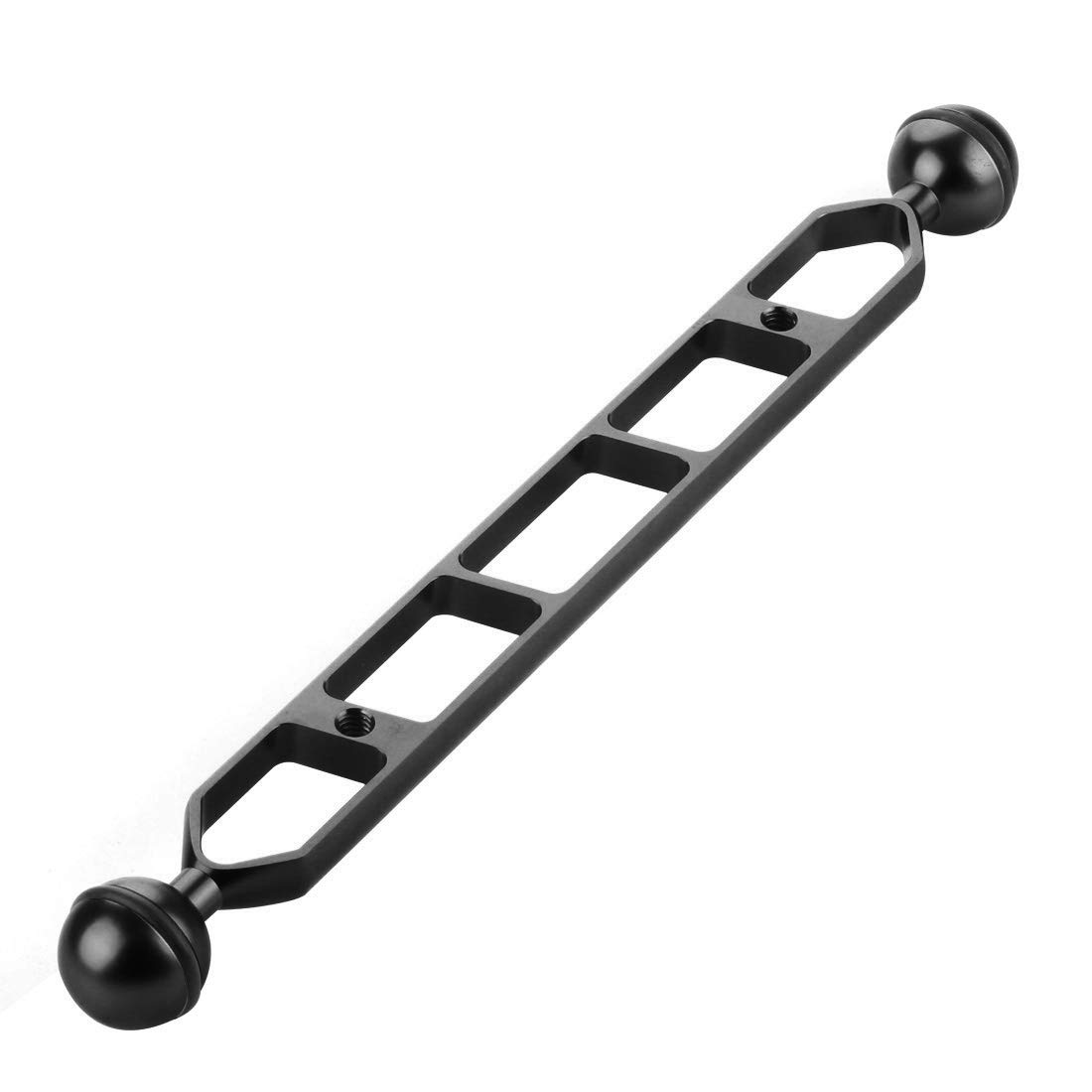 PULUZ 27,9 cm Aluminium-Legierung Dual Ball Arm Gelenk-Unterwasser-Stroboskop/Video-Arm für Unterwasser-Taschenlampe/Video-Licht und Beleuchtungssysteme (schwarz)