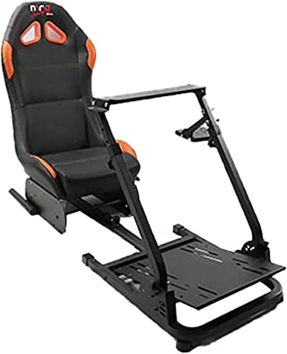 GY GAMESEAT Driving Racing Non-slip Carpet Cockpit Gaming Chair Seat, With Adjustable Steering Wheel Stand for PS, XBox, Logitech