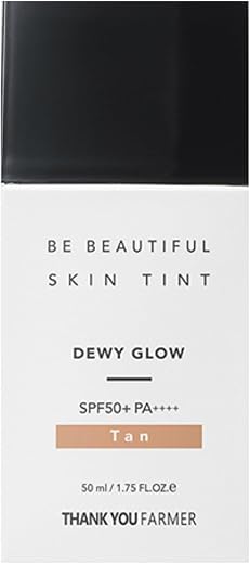 THANKYOU FARMER Be Beautiful Skin Tint (Tan) 3-in-1 Hydrating Tinted Moisturizer, Primer &amp; SPF50+ Sun Protection, Lightwei...