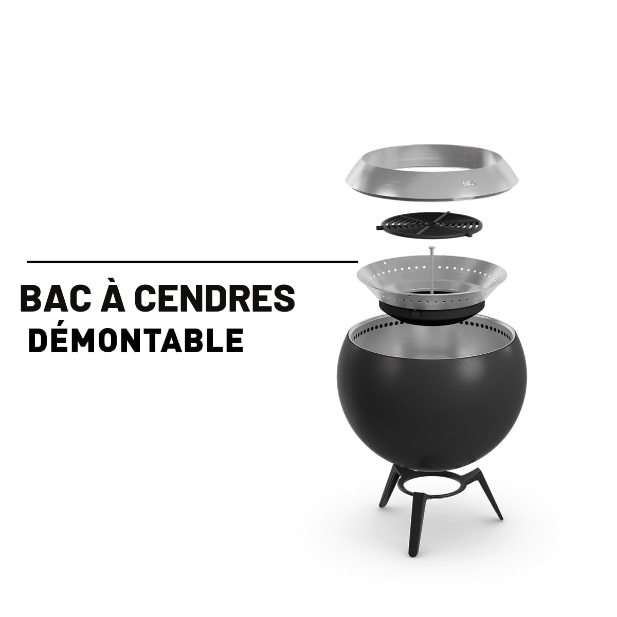 höfats Brasero Moon 45 sans Fumée Pied Bas Acier Inoxydable