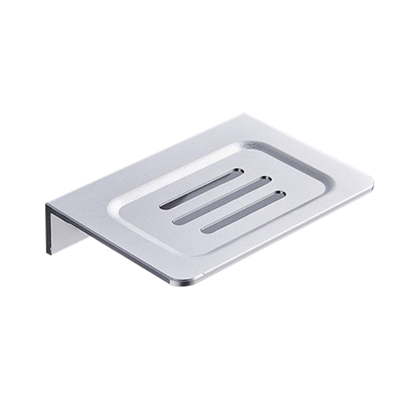 HHDHHD Jabonera autoadhesiva de Aluminio, sin taladros, de Secado rápido (Plateada), for Ducha, Cocina y baño.