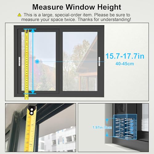 Image of 15.7-17.7 Inch Vertical Window Fan for Sliding Windows securely Fit Top and Bottom Inner Frame Small Window Fan with Variable Speeds for Rooms Hot Areas Smoky Spaces-Exhaust only(Black)