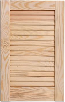 Full Stylish Door, Pine Wood, Closed Natural or White Color, Slatted Wardrobe Doors, Internal Cupboard Doors, Various Sizes Natural [mm] 462x394