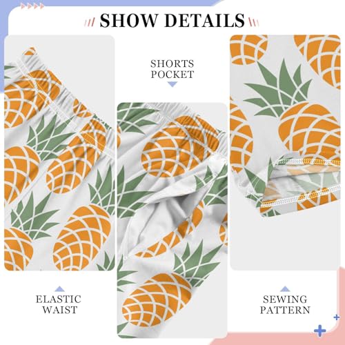 ZZXXB Summer Pineapple Fruit Boys Long Pants Soft Trousers Elastic Waist Kids Lounge Bottoms with Pockets S-XL4