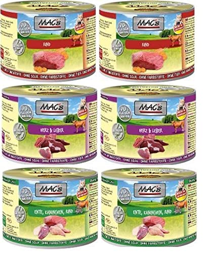 MAC's 18x200g CAT Katzenfutter 3 Sorten Nassfutter mit Rind Probierpaket Dosen Cover