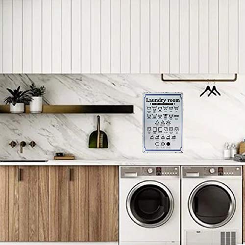 Pxiyou Laundry Room Care Symbol Guide Vintage Metal Sign Home Bathroom Decoration Wash Room Signs Country Home Decor 8X12Inch #TOP7